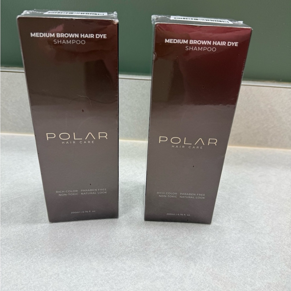 Polar Hair Care Medium Brown Hair Dye Shampoo - 2 packages